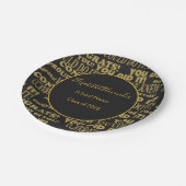 Assiettes En Carton Personnalisez votre diplômé Black and Gold (Angle)