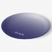 Assiettes En Carton Personnalized gradient ombre navy blue (Angle)