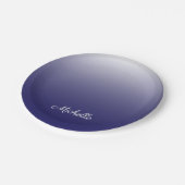 Assiettes En Carton Personnalized gradient ombre navy blue (Angle)