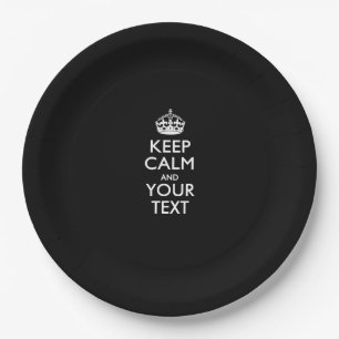 Assiettes En Carton Personnalized KEEP CALM AND Your Creative Text