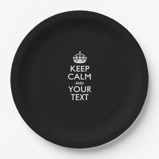 Assiettes En Carton Personnalized KEEP CALM AND Your Creative Text (Devant)
