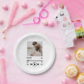 Assiettes En Carton Personnalized Newlywed Photo Song Playlist (Fête)