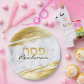 Assiettes En Carton Pesach Hébreu Pesach Or Swash & Marble (Fête)