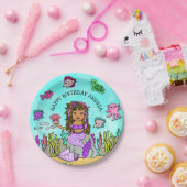 Assiettes En Carton Pesonalized Ethnic Main darn Mermaid Anniversaire (Fête)