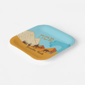 Assiettes En Carton Pessah hébreu Pesach or et bleu Matzah (Angulaire)