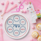 Assiettes En Carton Pessah Pesach Seder Plate Hébreu Moderne (Fête)
