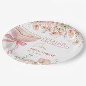 Assiettes En Carton Pétales de rose et prosecco rosé pour une fête de (Angle)