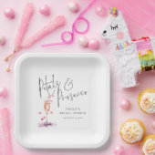 Assiettes En Carton Pétales de script moderne et Fête des mariées de p (Fête)