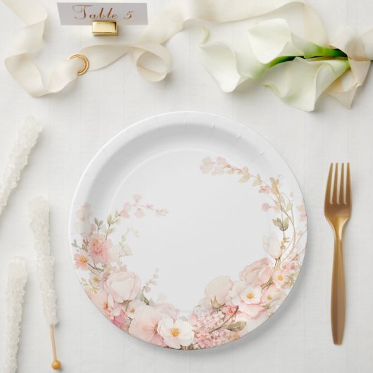 Assiettes En Carton Pétales et procureurs (Mariage)
