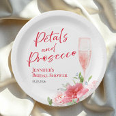 Assiettes En Carton Pétales et Prosecco | Déjeuner de mariage champêtr
