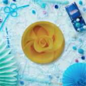 Assiettes En Carton Pétales romantiques de rose jaune (Fête)