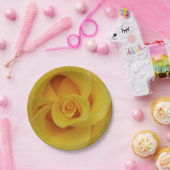 Assiettes En Carton Pétales romantiques de rose jaune (Fête)