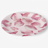 Assiettes En Carton Pétales roses Pétales motifs et Mariage de Prosecc (Angle)