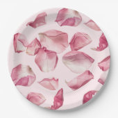 Assiettes En Carton Pétales roses Pétales motifs et Mariage de Prosecc (Devant)