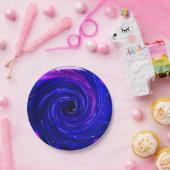 Assiettes En Carton Pétales torsadées, Plaques de papier bleu (Fête)