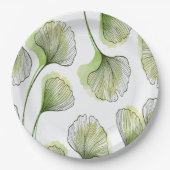 Assiettes En Carton Pétales verts (Devant)