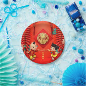 Assiettes En Carton Pétards chinois traditionnels Rabbit Année PPN1 (Fête)