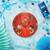 Assiettes En Carton Pétards chinois traditionnels Tiger Année PP09 (Fête)