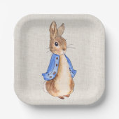 Assiettes En Carton Peter l'arrière - plan de linge de lapin (Recto)