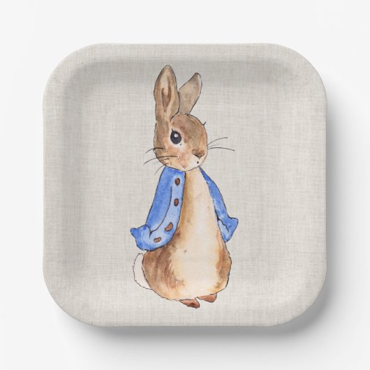 Assiettes En Carton Peter l'arrière - plan de linge de lapin (Recto)