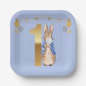 Assiettes En Carton Peter le lapin blanc Bubble gomme Premier annivers (Recto)