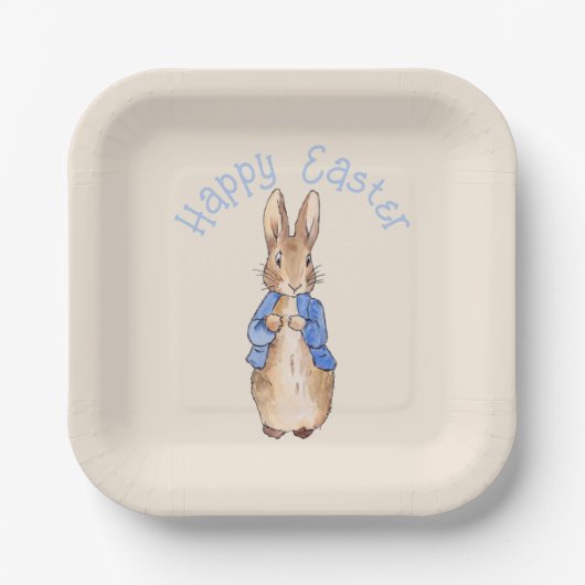 Assiettes En Carton Peter le lapin Joyeux salut de Pâques (Recto)