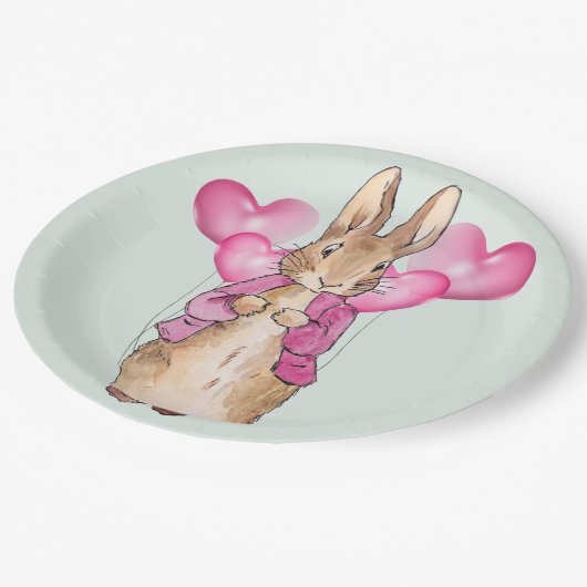 Assiettes En Carton Peter le lapin rose (Angle)