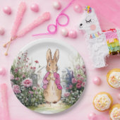 Assiettes En Carton Peter le lapin rose dans son jardin (Fête)
