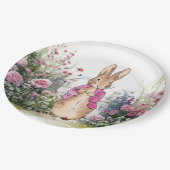 Assiettes En Carton Peter le lapin rose dans son jardin (Angle)