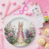 Assiettes En Carton Peter le lapin rose dans son jardin (Fête)