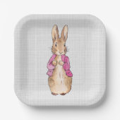 Assiettes En Carton Peter le lapin rose Veste gris lin (Recto)