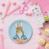 Assiettes En Carton Peter le lapin souffle une gomme à bulle bleue (Fête)