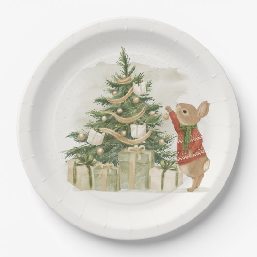 Assiettes En Carton Peter Rabbit arbre de Noël (Devant)