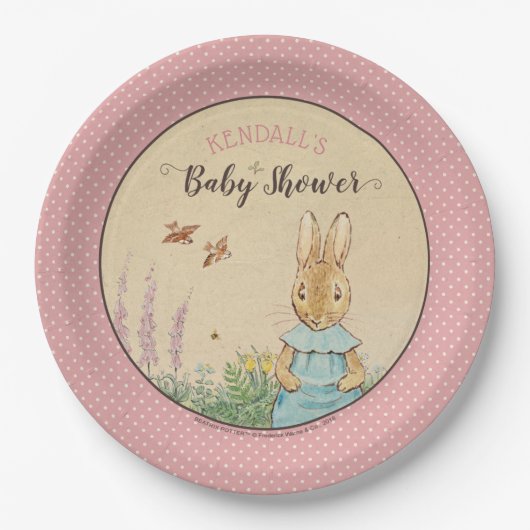 Assiettes En Carton Peter Rabbit | Baby shower fille (Devant)