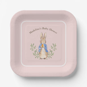 Assiettes En Carton Peter Rabbit Baby shower Vintage rose