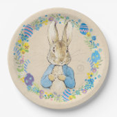 Assiettes En Carton Peter Rabbit Flore de Pâques (Devant)