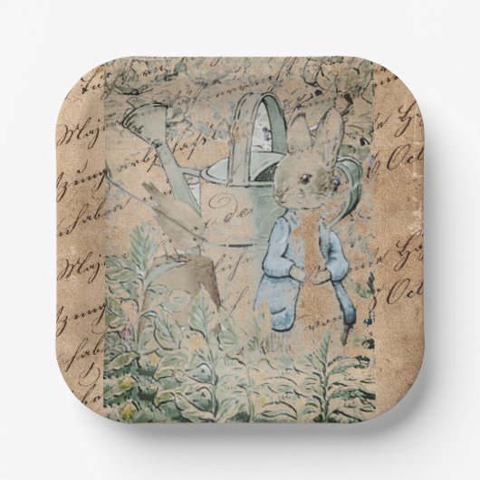 Assiettes En Carton Peter Rabbit (jardin) Plaques en papier (Recto)