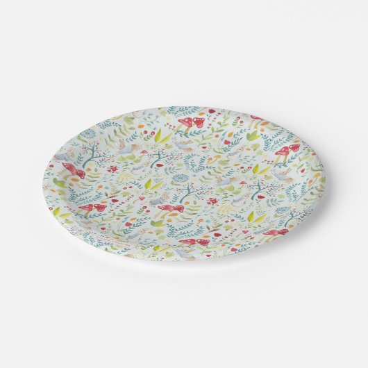 Assiettes En Carton Peter Rabbit | Motif d'aquarelle enchantée (Angle)