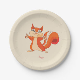 Assiettes En Carton Pétillant l'écureuil espiègle