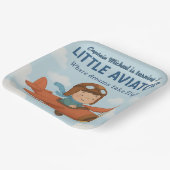 Assiettes En Carton Petit Aviateur mignon rouge Avion Carré 9" (Angulaire)