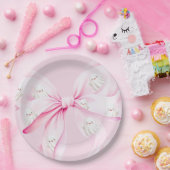 Assiettes En Carton Petit Baby shower Bow PINK (Fête)