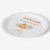 Assiettes En Carton Petit Baby shower Citrouille Élégant Simple Modern (Angle)