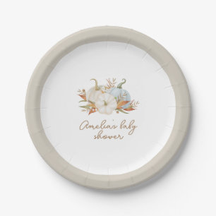 Assiettes En Carton Petit Baby shower Citrouille personnalisé