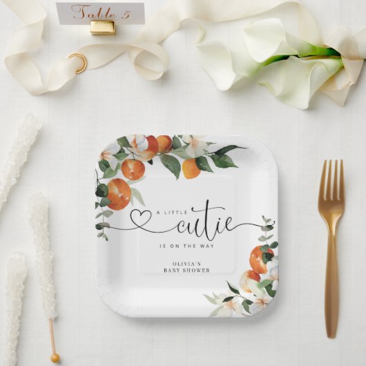 Assiettes En Carton Petit baby shower d'agrumes (Mariage)