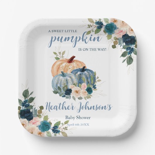 Assiettes En Carton Petit Baby shower d'automne doux Citrouille