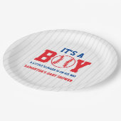 Assiettes En Carton Petit Baby shower De Baseball Slugger (Angle)
