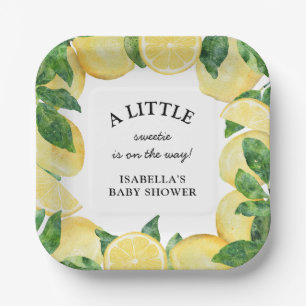 Assiettes En Carton Petit Baby shower de citron doux