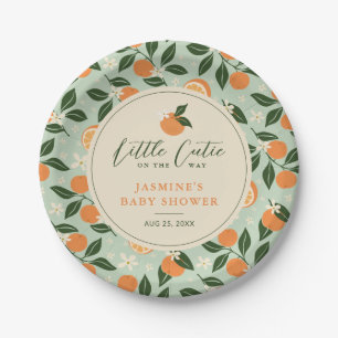 Assiettes En Carton Petit Baby shower de Citrus orange Cutie