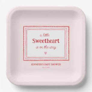 Assiettes En Carton Petit Baby shower de fille amoureuse