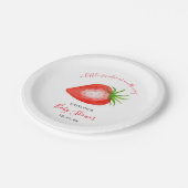 Assiettes En Carton Petit Baby shower de fraises doux (Angle)